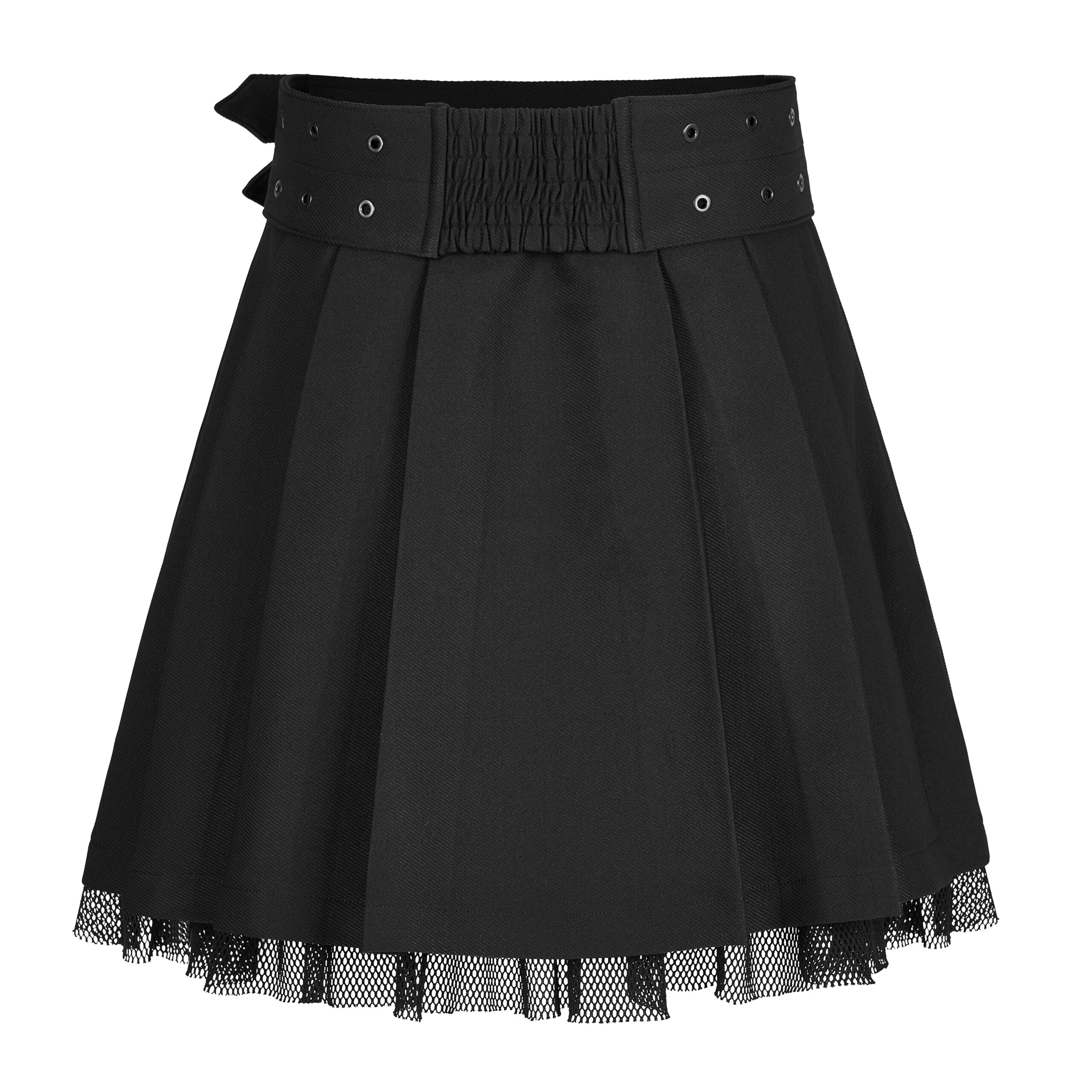 Gothic Pleated Gauze Short Skirt - PUNK RAVE