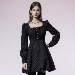 Square Neck Floret Punk Dress