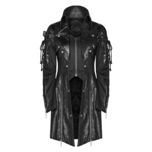 PUNKRAVE Faux Leather Coat - Men