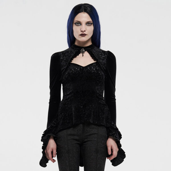 Gothic Velvet Shadow Flower T-shirt