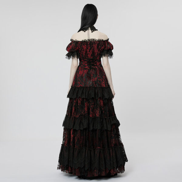 Gothic Lace Flocking Wedding Dress - Image 3