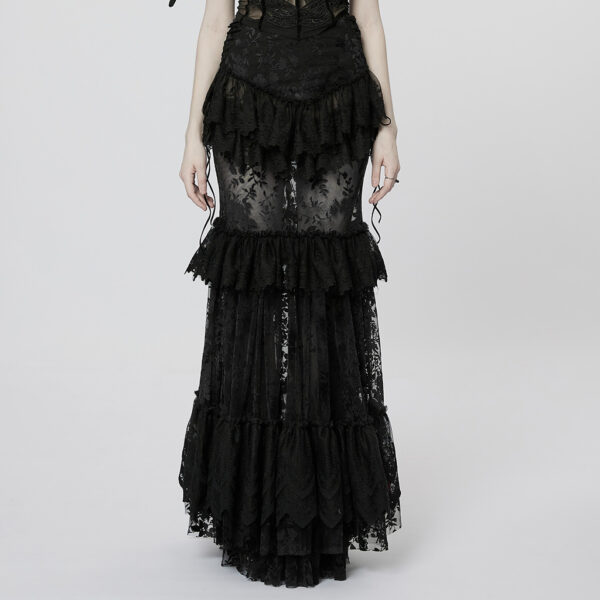 Gothic Lace Flocking Skirt