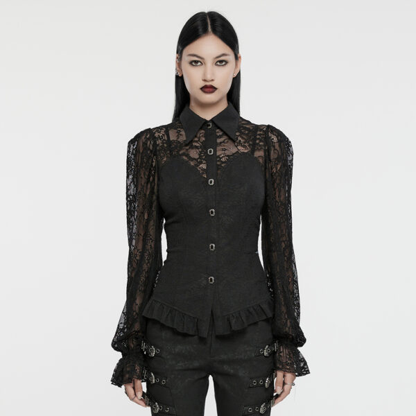 Gothic Lace Balloon Sleeve Shirt