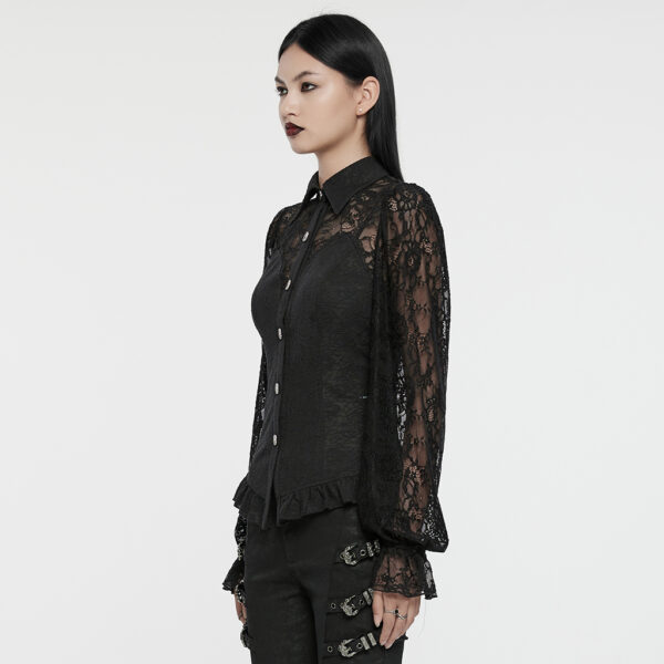 Gothic Lace Balloon Sleeve Shirt - Image 2