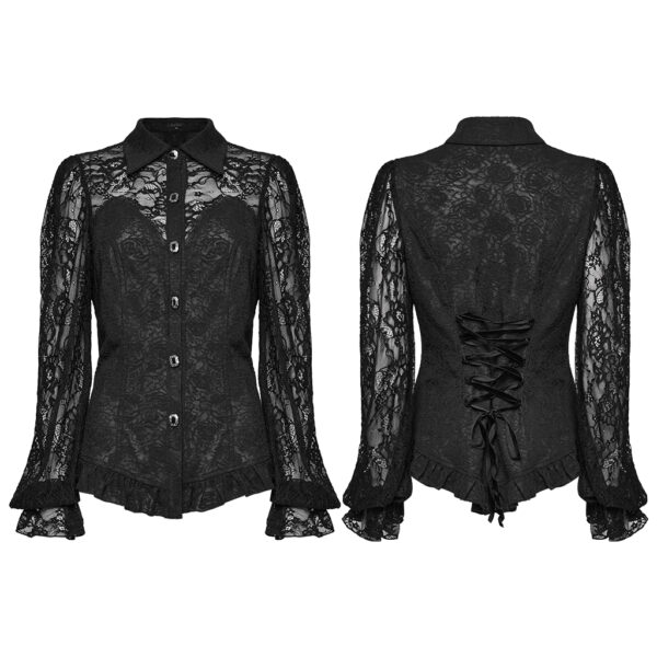 Gothic Lace Balloon Sleeve Shirt - Image 5