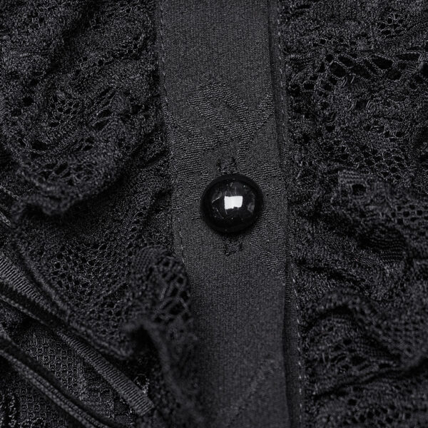 Lace Splicing Goth Double-Collar Shirt - Image 7