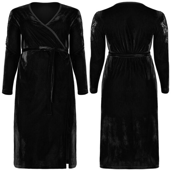 Gothic V-Neck Velvet Dress - Image 5