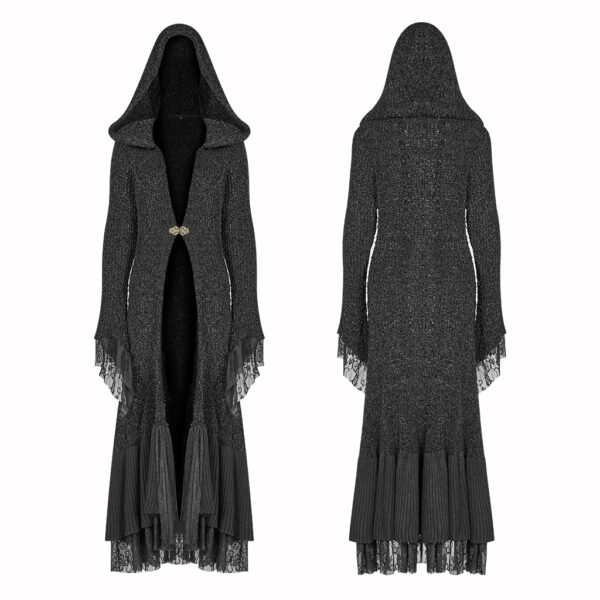 PUNK RAVE Gothic Thickened Warm Cardigan Sweater - Image 5