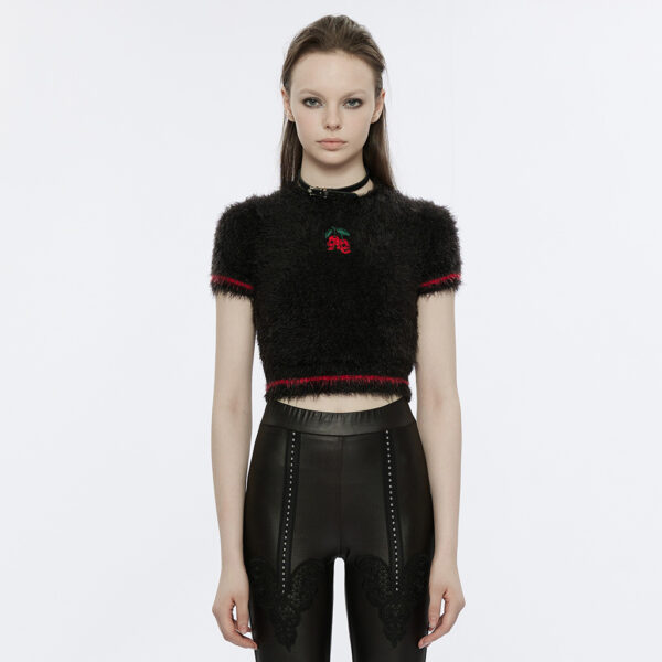 Punk Cherry Skull Crop Sweater