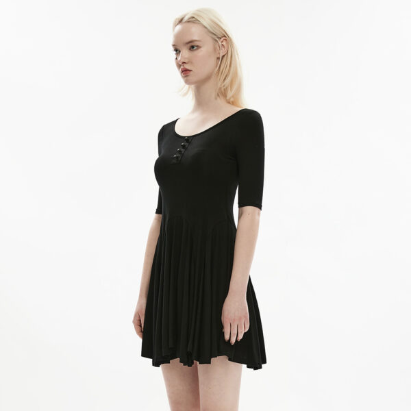 Goth Round Neck Wide Hem Dress - Image 2