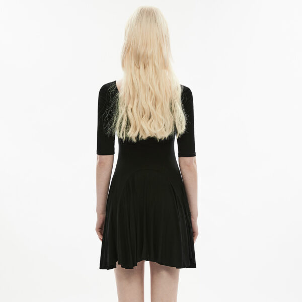 Goth Round Neck Wide Hem Dress - Image 3