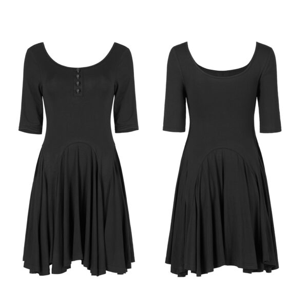 Goth Round Neck Wide Hem Dress - Image 5