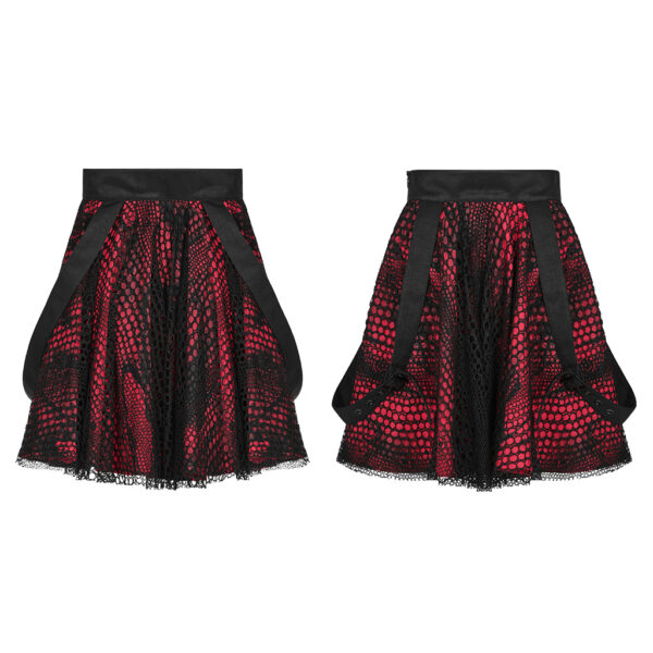 Punk Double-Layer Lace Mesh Straps Skirt - Image 5