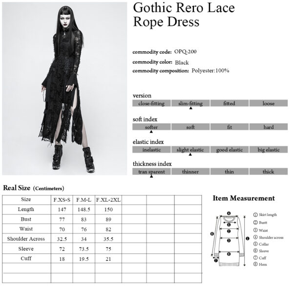 Goth Lace Rope Maxi Dress - Image 10