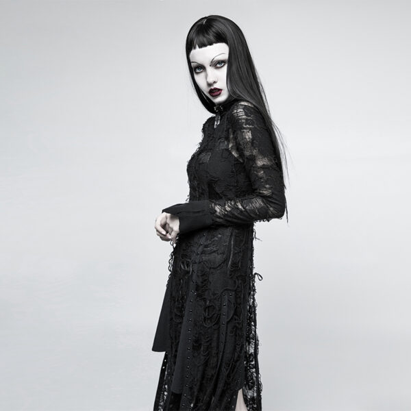 Goth Lace Rope Maxi Dress - Image 4