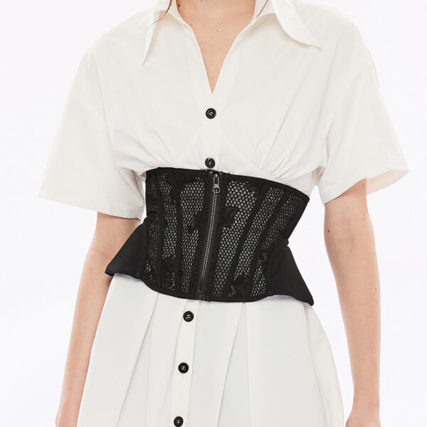 Palace Texture Silhouette Mesh Corset