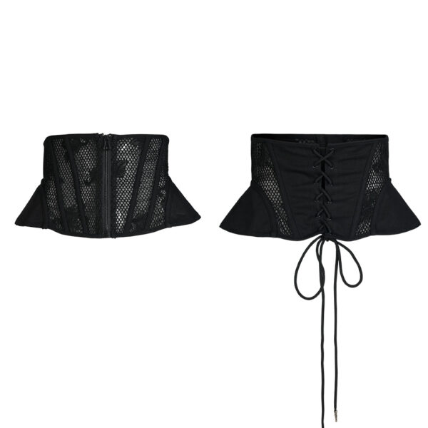 Palace Texture Silhouette Mesh Corset - Image 5