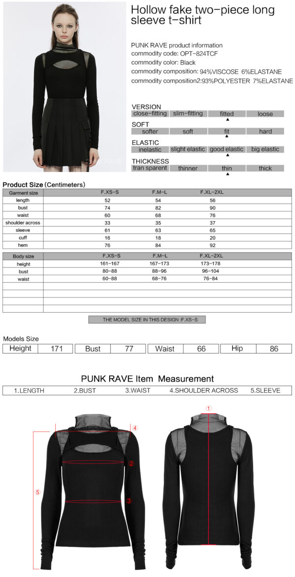 Punk Mesh Knit Long Sleeve T-Shirt - Image 10