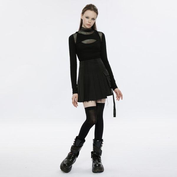 Punk Mesh Knit Long Sleeve T-Shirt - Image 4