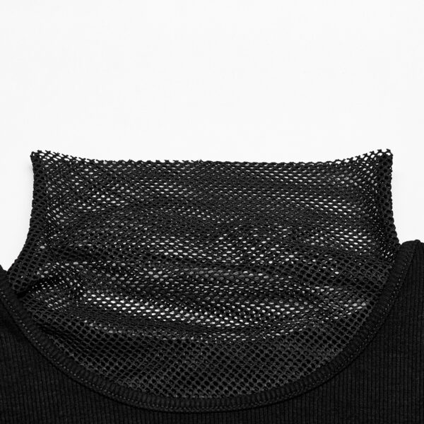 Punk Mesh Knit Long Sleeve T-Shirt - Image 6