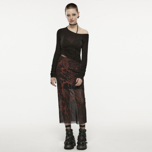 Punk Rave Asymmetric Slant Neck Long Sleeve T-Shirt - Image 4