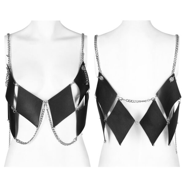 Punk Hand-Stitched PU Leather Vest - Image 5