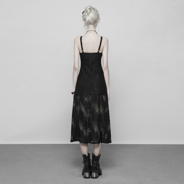 Goth Black Lace Slip Dress - Image 3