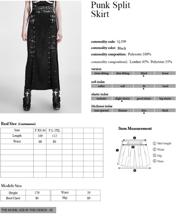 Punk Rave Woman High Waist Long Skirt - Image 10