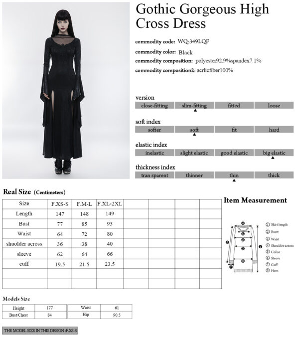 Gothic Split Long Dress - Image 10