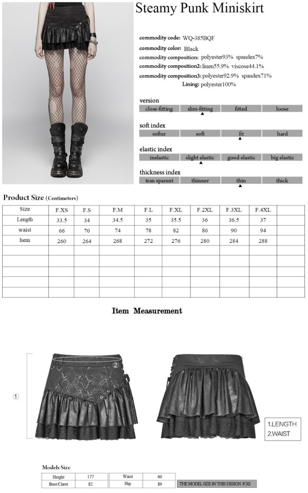 Steam Punk Black Mini Skirt - Image 10