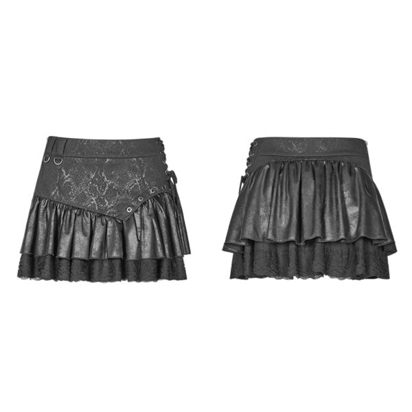 Steam Punk Black Mini Skirt - Image 5