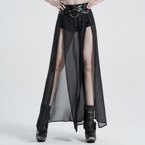 Punk Two-Pieces Chiffon Half Skirt