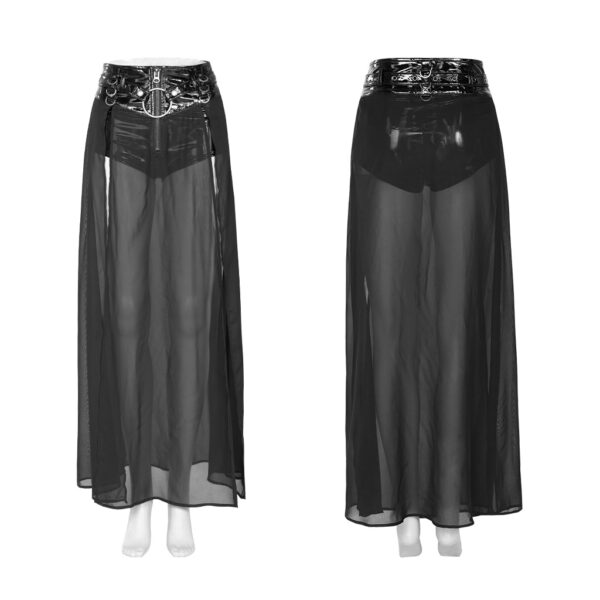 Punk Two-Pieces Chiffon Half Skirt - Image 5