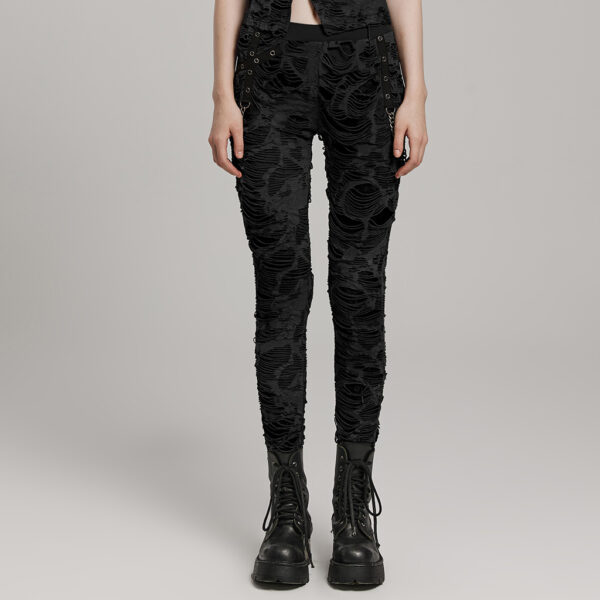 Decayed Style Design Punk Black Trousers