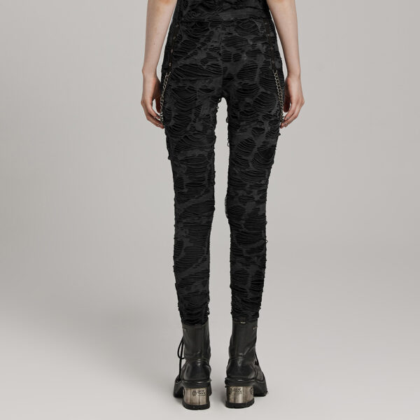 Decayed Style Design Punk Black Trousers - Image 3