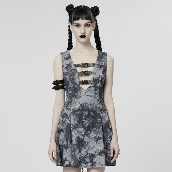 Cyberpunk Tie-Dyed Sleeveless Dress