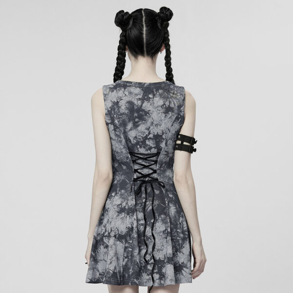 Cyberpunk Tie-Dyed Sleeveless Dress - Image 3