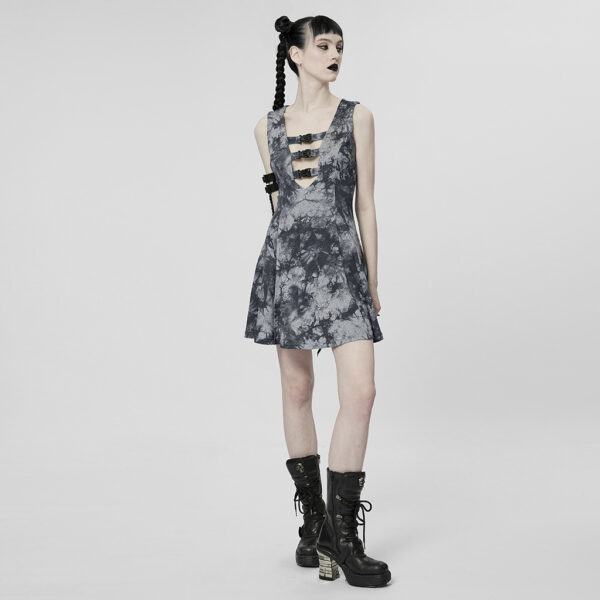 Cyberpunk Tie-Dyed Sleeveless Dress - Image 4