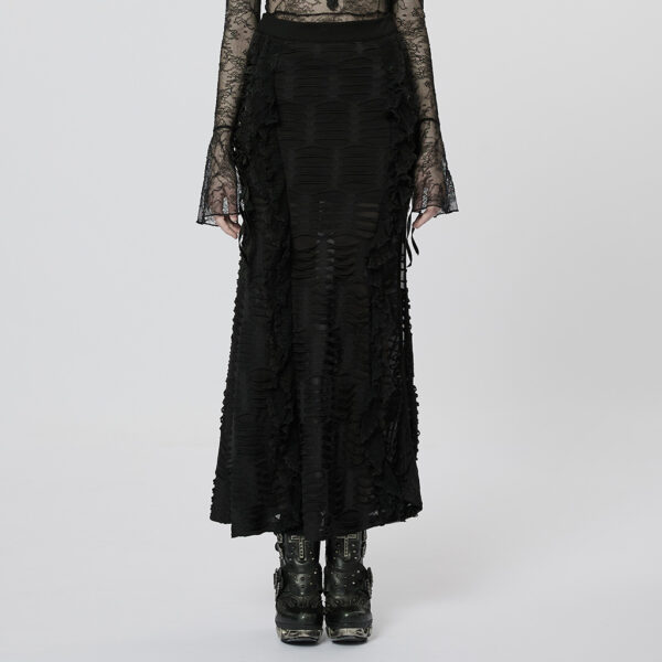 Gothic Perspective Ruffle Fishtail Skirt