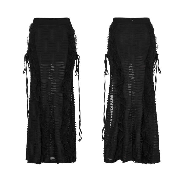 Gothic Perspective Ruffle Fishtail Skirt - Image 5