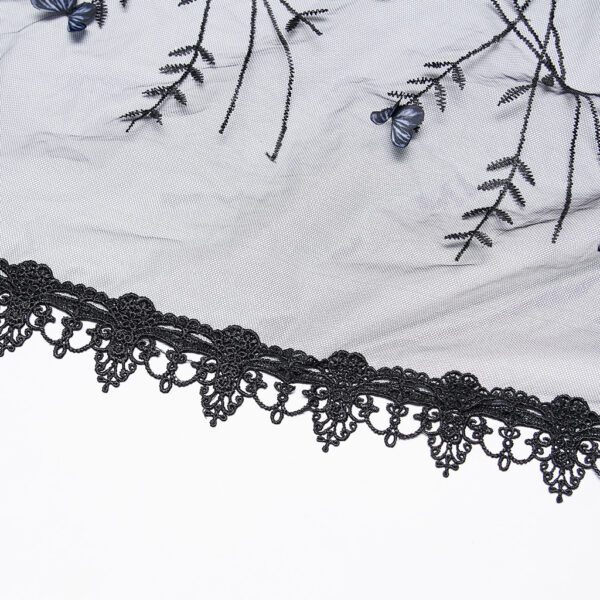 Gothic Butterfly Embroidered Lace Headwear Veil - Image 7