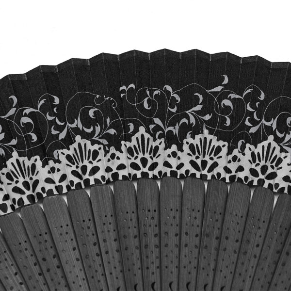 Gothic Flower-Shaped Carving Crown Vines Folding Fan - Image 6