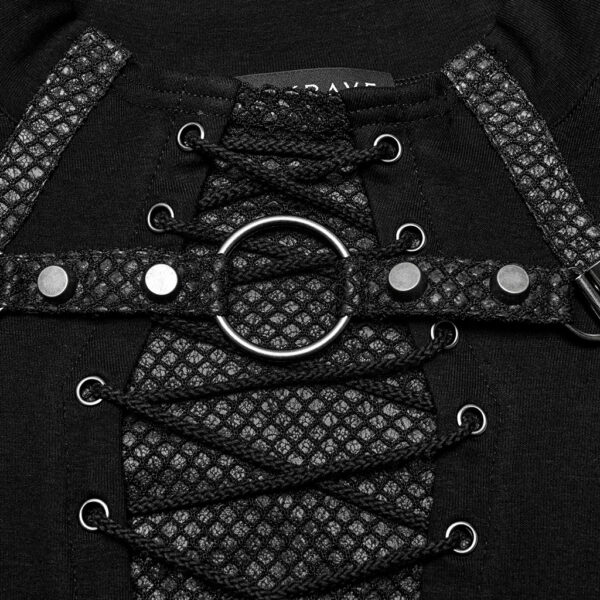 Iron Ring And Rivets Details Style Punk T-Shirt - Image 6