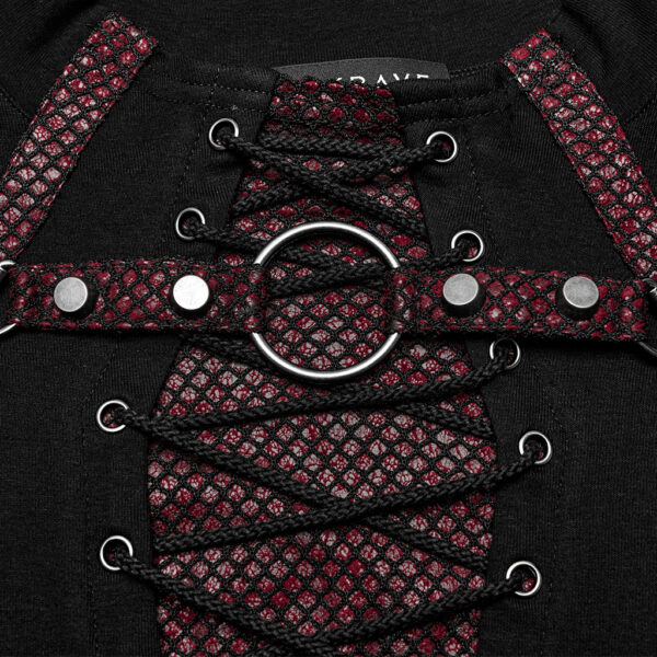 Iron Ring And Rivets Details Style Punk T-Shirt - Image 6