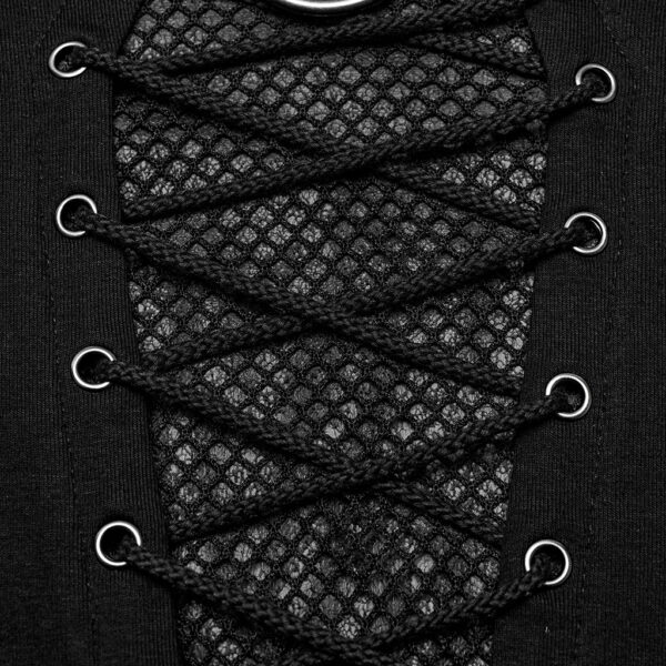 Iron Ring And Rivets Details Style Punk T-Shirt - Image 7