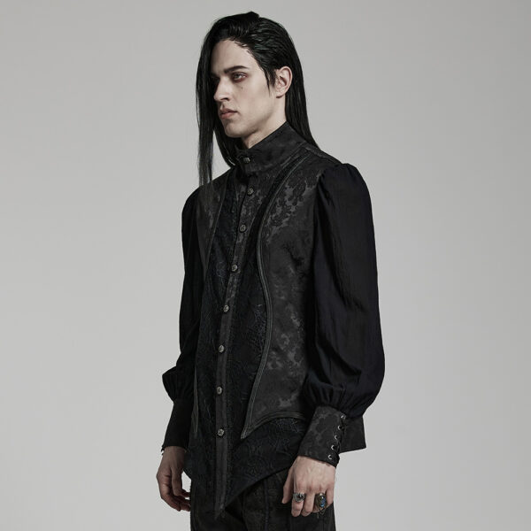 Gothic Lantern Sleeve Stand Collar Shirt - Image 2