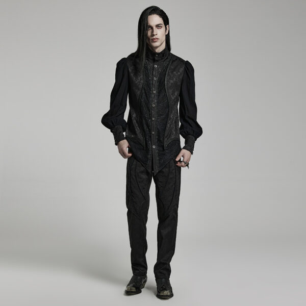 Gothic Lantern Sleeve Stand Collar Shirt - Image 4