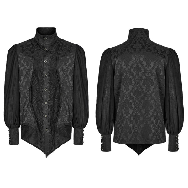 Gothic Lantern Sleeve Stand Collar Shirt - Image 5