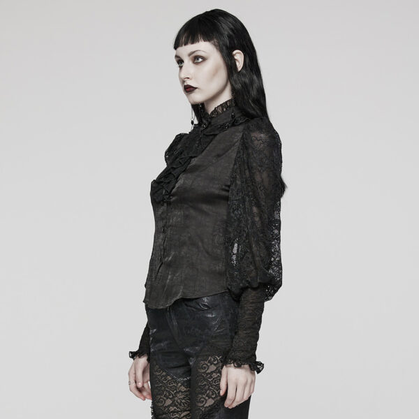 Gothic Lantern Sleeve Design Lace Shirt - Image 2