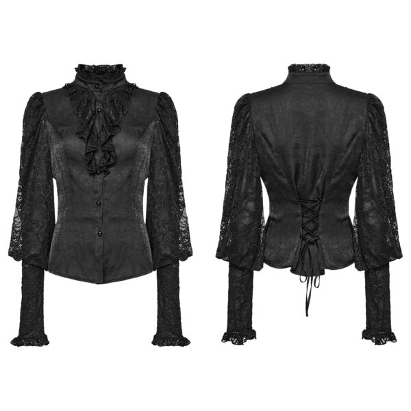 Gothic Lantern Sleeve Design Lace Shirt - Image 5